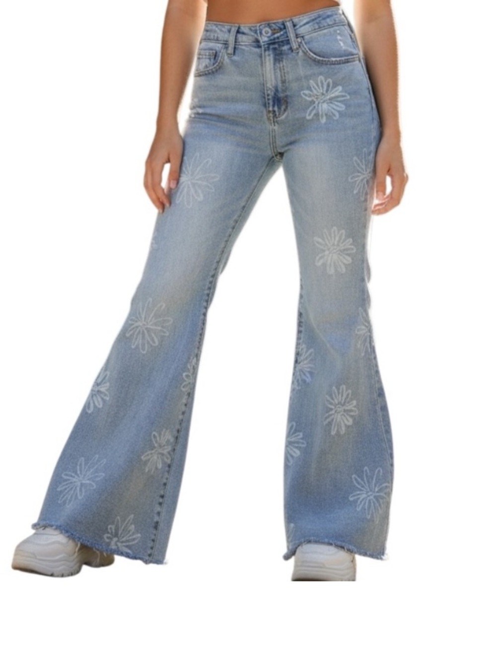 Wild Fable Highest Rise Extreme Flare Floral Print Jeans